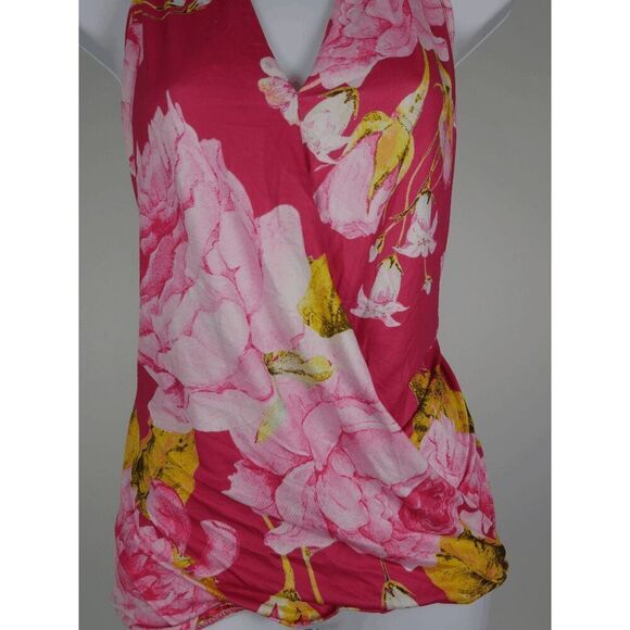 Women's Pink V-neck Sleeveless Blouse M - Picture 3 of 10